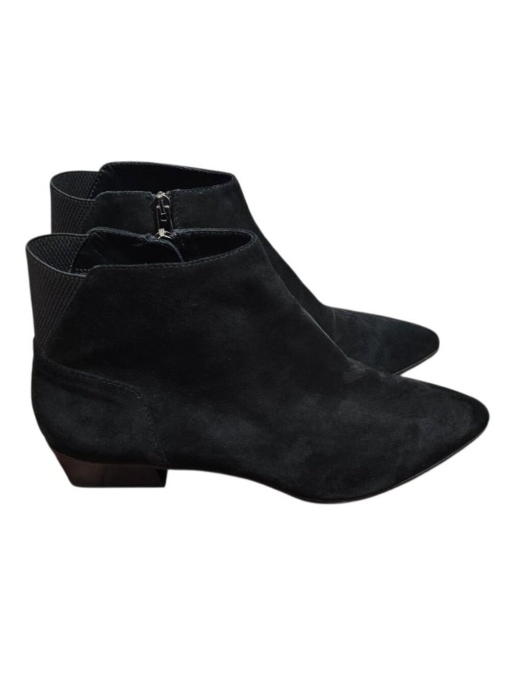 Aquatalia Fuoco Black Suede Pointed Toe Ankle Boots Women Size 13 Italy - Picture 2 of 12